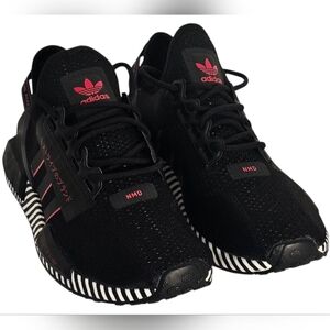 adidas Black Sneakers with Pink Trim